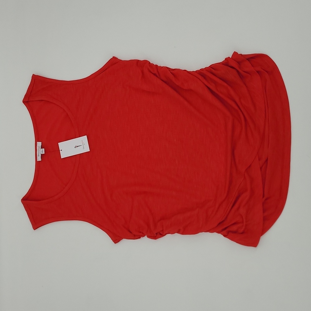 Skinnygirl Jeans NWT Red‎ Tank with Ruched Sides Women's Size Large